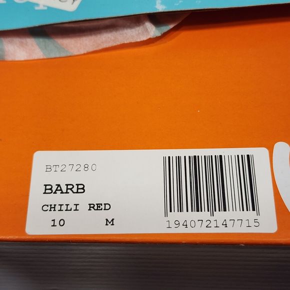 Baretraps Barb Wedge Sandals Size 10 M Chili Red Round Toe Slip On Slide - Picture 14 of 14